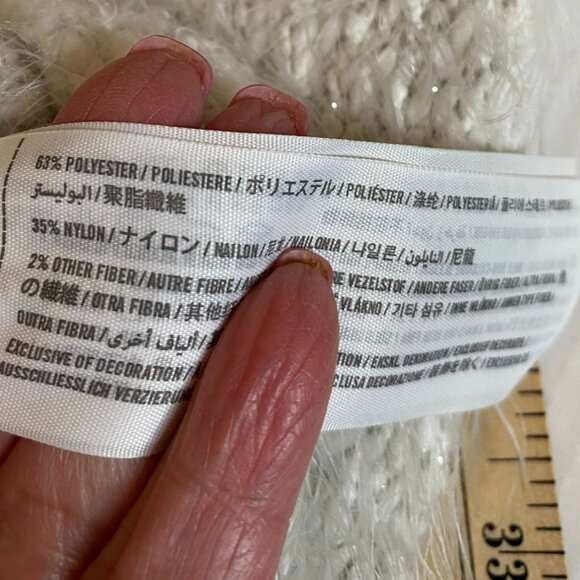 Hollister Cream Soft Fuzzy Knit Cardigan, Long Sleeve, Open Front M/L Cottage - Picture 5 of 11